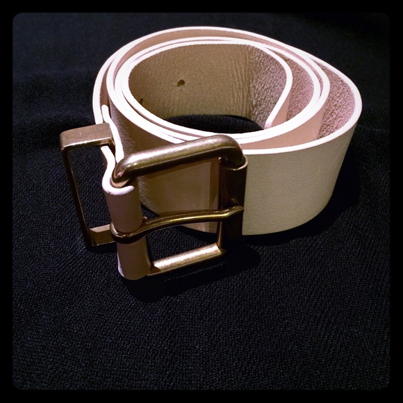 J. Crew Ivory Leather Belt
