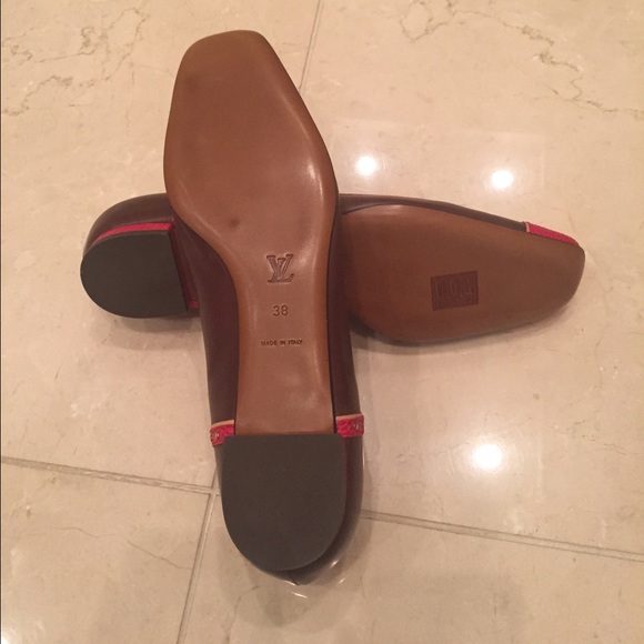 Louis Vuitton red/cacao flats - Picture 3 of 4