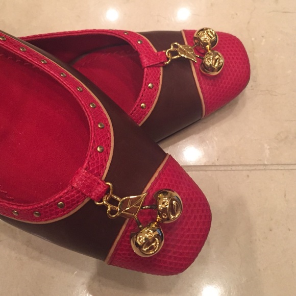 Louis Vuitton red/cacao flats - Picture 4 of 4