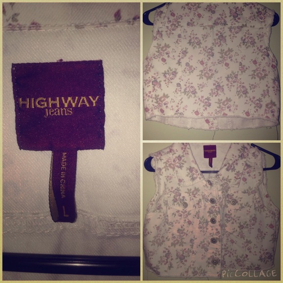 Highway jeans flower Vest - Picture 1 of 4