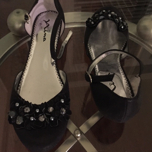 Nina girls black dress shoes