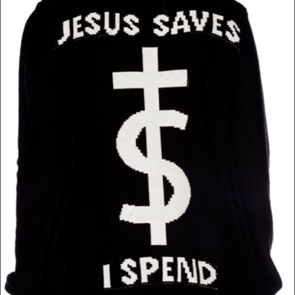 Unif Jesus saves I spend cardigan