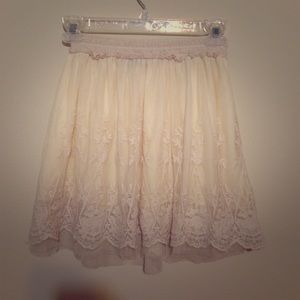 Cream lace skirt