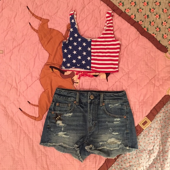 🇺🇸NWOT America Theme American Eagle Shorts🇺🇸