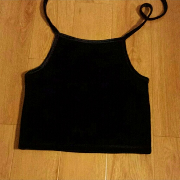 Brandy melville velvet black sachi halter NWT
