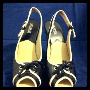 Michael Kors peep toe sling back shoes