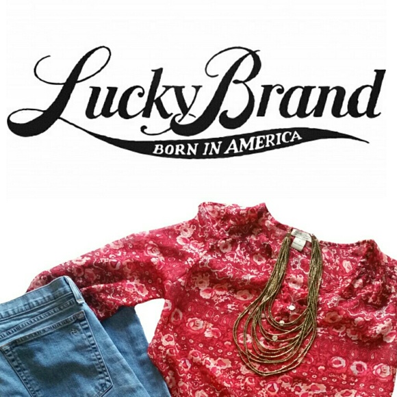 Lucky Brand Floral Peasant Top