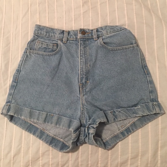 American Apparel High-Waist Jean Cuff Short