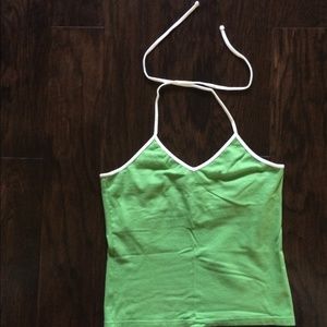 Green with white trim halter top
