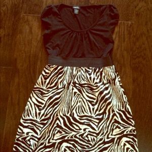 Black zebra print dress