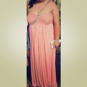 Light coral long prom dress