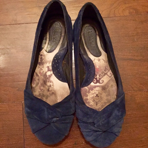 Born Blue Suede Flats