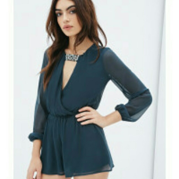 SOLD NWT Hunter green romper size Small