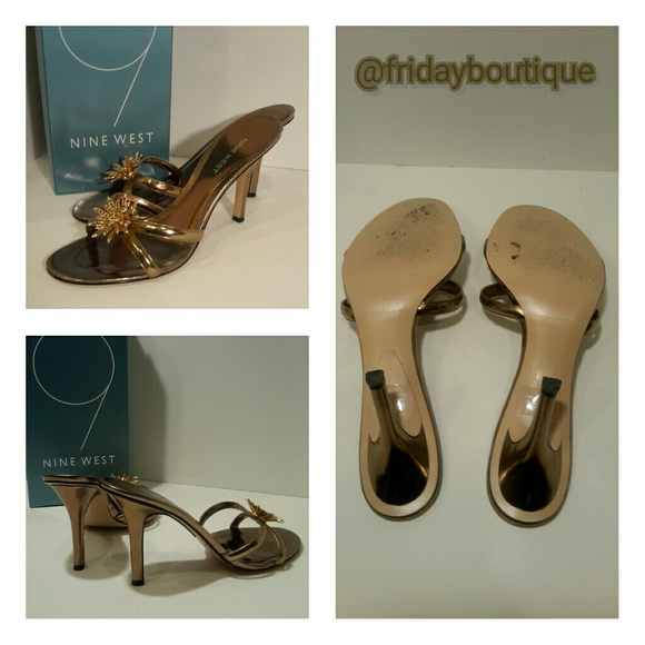 Nine West Bronze/Gold Heels in Box - Picture 3 of 3