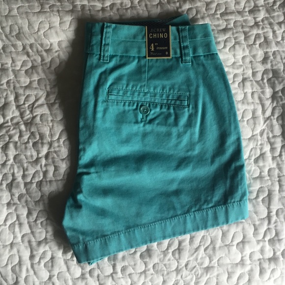 J.CREW teal chino shorts