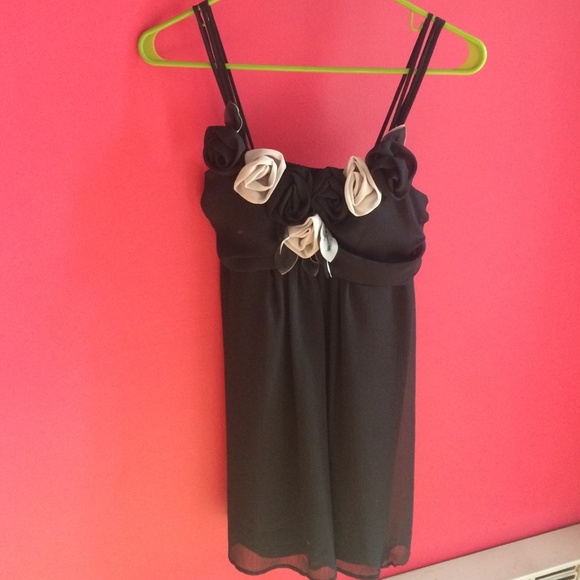 Black Dress with flower detail
