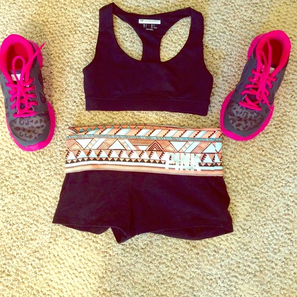 PINK Victoria's Secret Pants - PINK Victoria's Secret Aztec Yoga Fold Over Shorts