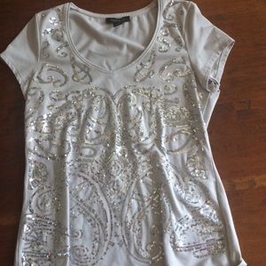 White Black sequin top