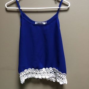 Blue Lace Tank Top