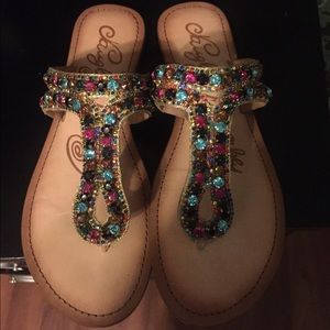 Naughty Monkey Sandals w Rhinestones
