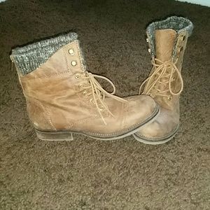 Brown Steve Madden Combat Boots
