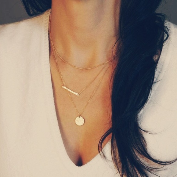 Gorjana Jewelry - Triple layer gold disc necklace