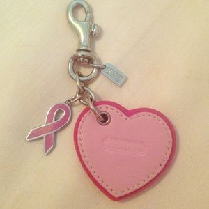 Coach breast cancer awareness key chain