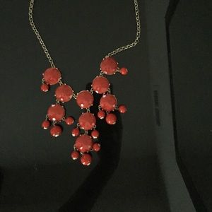 Red Jcrew bubble necklace