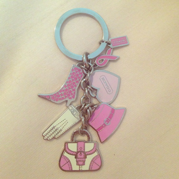 Coach breast cancer awareness pink key chain