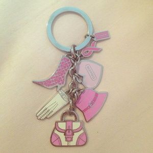 Coach breast cancer awareness pink key chain
