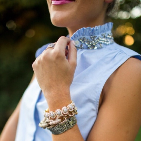 SALE! J. Crew Tilda Oxford Rhinestone Top