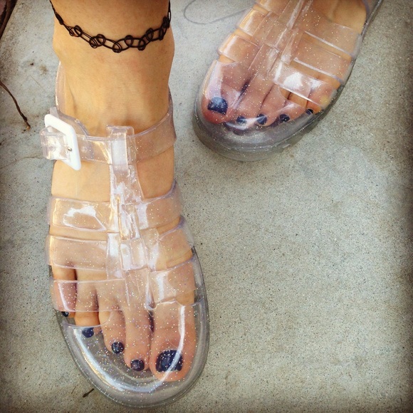 Clear Jelly glitter sandals RESERVED - Picture 1 of 1
