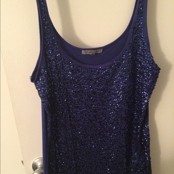 Charlotte Russe Sparkly Blue tank top