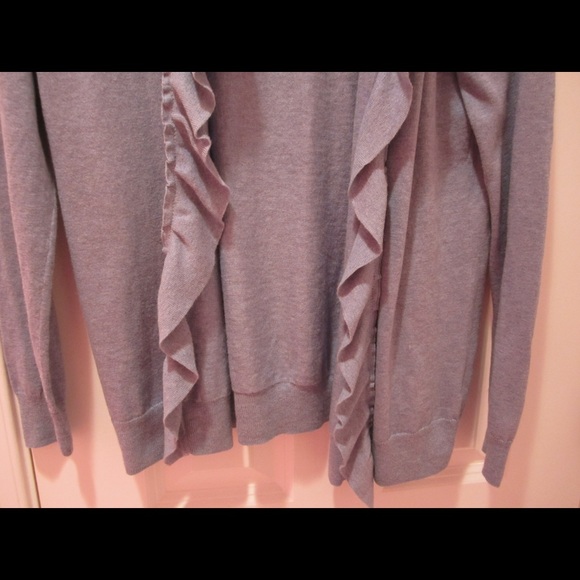 Talbots PM Pale Blue Ruffle Open Front Cardigan - Picture 4 of 4