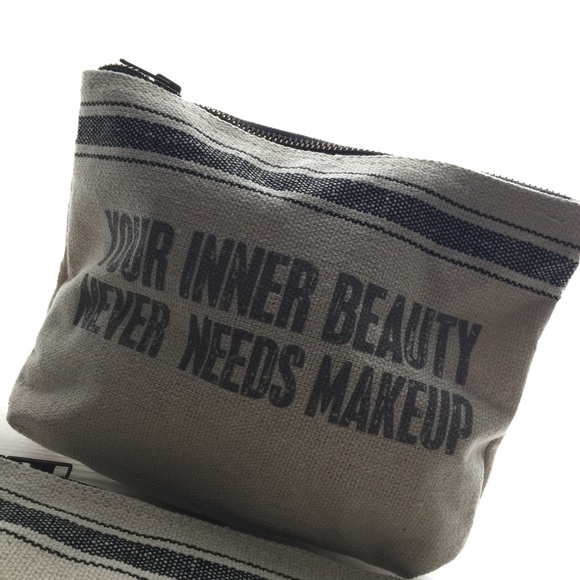 "Your inner beauty needs make up" make up bag