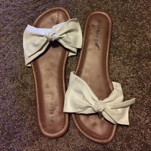 Madden Girl white bow sandals