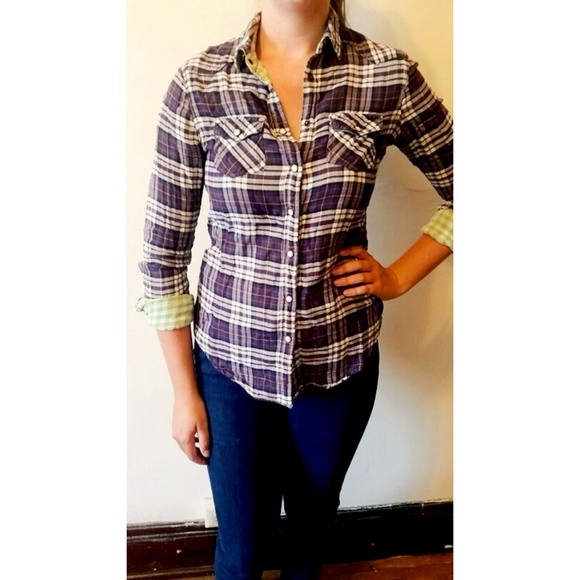 Button up plaid shirt button down