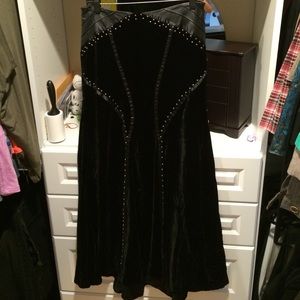 Bebe Slinky Goth Long Skirt Velvet