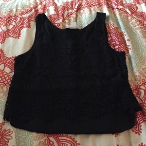 Black lace crop top 🌚