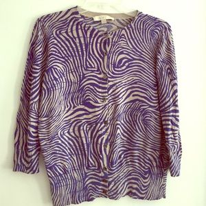Loft purple zebra cardigan