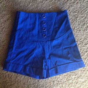 Blue High Waisted Shorts