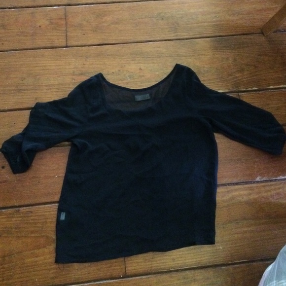 navy blue see through hollister blouse - Picture 2 of 3