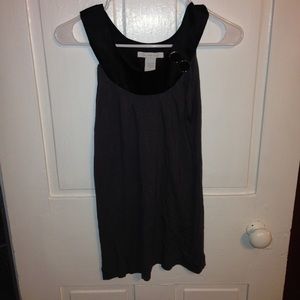 Light gray and black tank top with jewels