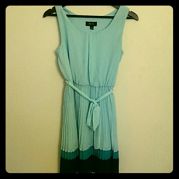 Pleated mint dress