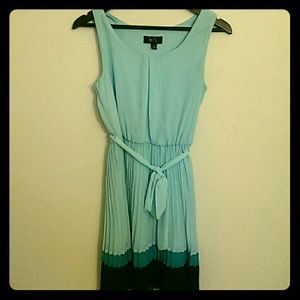 Pleated mint dress