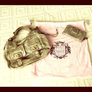 Leather Juicy Couture Gold Purse and Wallet
