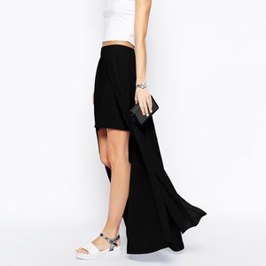 BLACK River Island Sheer Panel Skirt