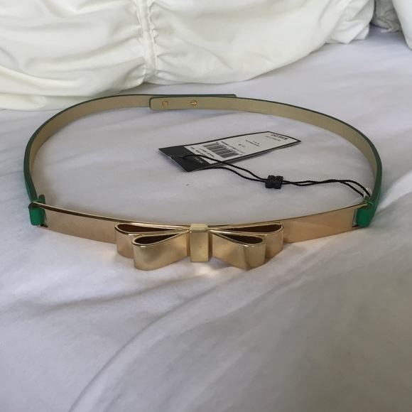 Bcbg MaxAzria Green Waist Belt w/Gold Bow