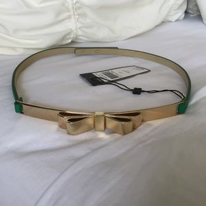 Bcbg MaxAzria Green Waist Belt w/Gold Bow