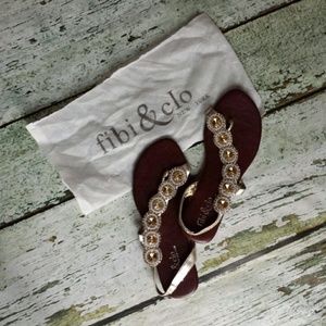 fibi & clo Gold Cascade Sandals
